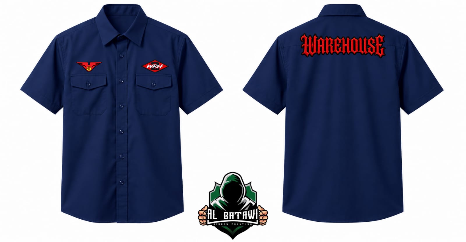 kemeja bordir depan logo belakang tulisan