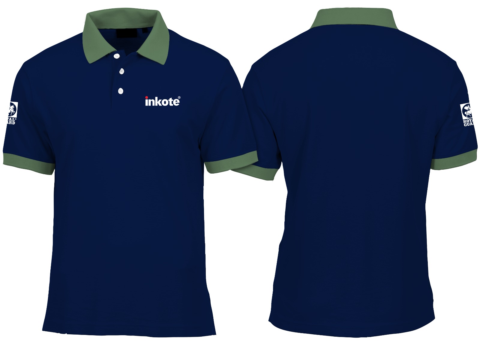 kaos polo bordir depan logo, belakang tulisan punggung